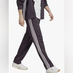 ADIDAS Tricot black silver elastic waistband 2 front pockets stretchy size XLT